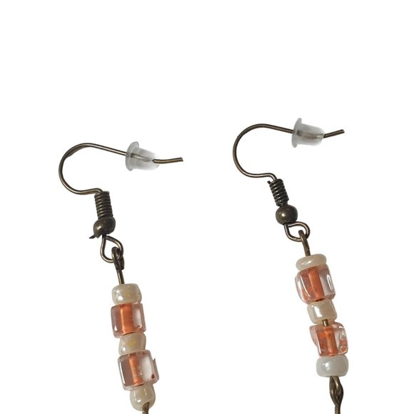 Handmade By Donovan Earrings Boho Bead Long Dangle Artisan Upcycled Twice Loved - Picture 4 of 6